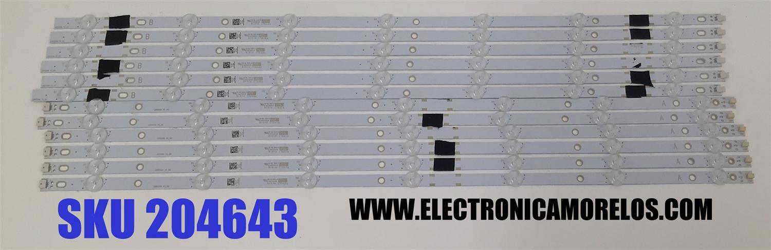 KIT DE LEDS PARA TV SUNBRITE ORIGINAL 12 PIEZAS / NUMERO DE PARTE LB65068 / LB65068 V0_00 / LB65068 V1_00 / 09810108GH03 / HA3E7CD1 / 81010 / MODELO SB-V-65-4KHDR