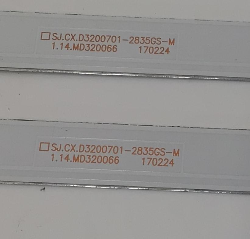 KIT DE LEDS PARA TV SELECLINE ORIGINAL 2 PIEZAS / NUMERO DE PARTE SJ.CX.D3200701-2835GS-M / 1.14.MD320066 / CX.D320S35 / 3080532D11DTZ004 / PANEL CX315DLEDM / MODELO 32S17 - Imagen 3