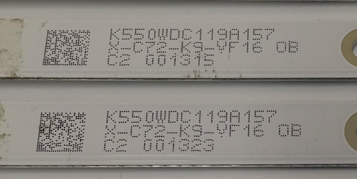 KIT DE LEDS PARA TV WBOX ORIGINAL 8 PIEZAS / NUMERO DE PARTE 4708-K55WDC-A3117N01 / K550WDC1  A3 / 471R1P62 / K550WDC119A157 / X-C72-K9-YF16  0B / MODELO 0E-55LED4KA - Imagen 5