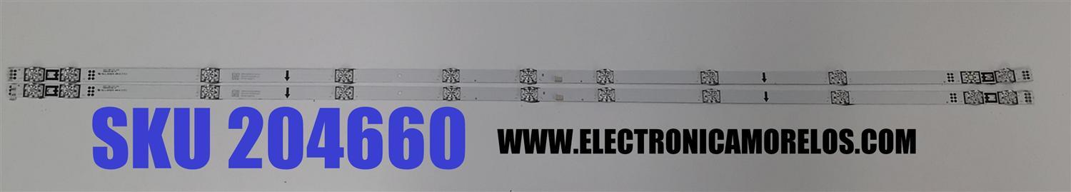 KIT DE LEDS PARA TV TCL ORIGINAL 2 PIEZAS / NUMERO DE PARTE 55HR332M11N04 V3 / 55S11 / LS2B09U4C / N0101-000272 / PANEL LVU550NDAL / MODELO 55S451 / 55F35 / 55S41BR