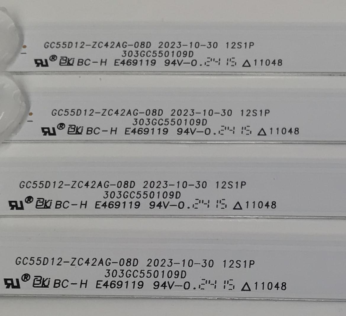 KIT DE LEDS PARA TV ORIGINAL 4 PIEZAS / NUMERO DE PARTE 303GC550109D / GC55D12-ZC42AG-08D / C19/D/206 / 2300022889 / 240411AC02 / 70401-01937 / 130-135/2.9 9-3.0 / GC550M39 / MODELO 55" - Imagen 4