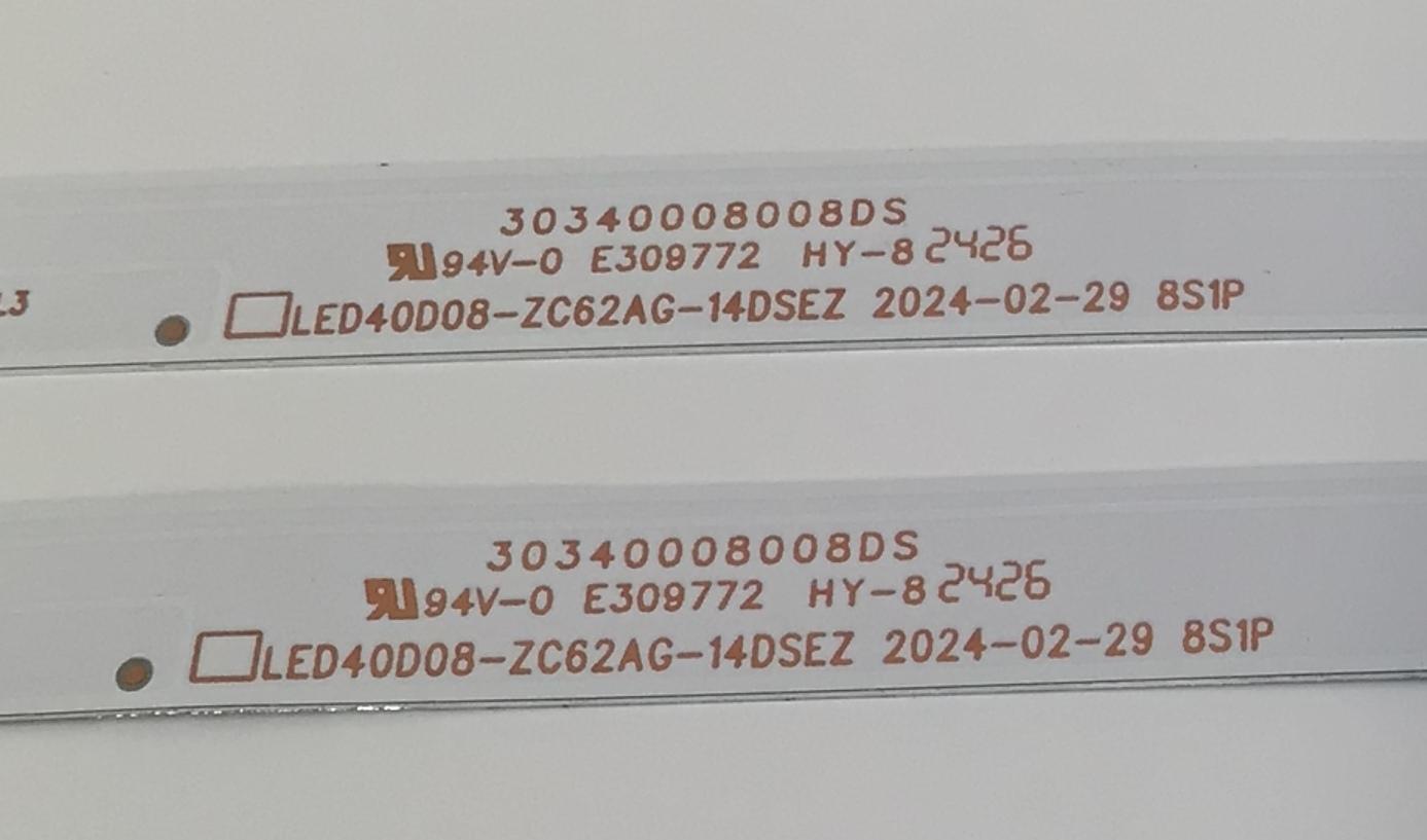 KIT DE LEDS ORIGINAL PARA TV ONN 2 PIEZAS / NUMERO DE PARTE 30340008008DS / LED40D08-ZC62AG-14DSEZ / A22/135LM/3.4V/ 240718AC08 / 40000M59S / PANEL HV400FHB-F11 / V400HJ9-PE1 (C4) / MODELO 100058007 40" / DAW40FR - Imagen 4