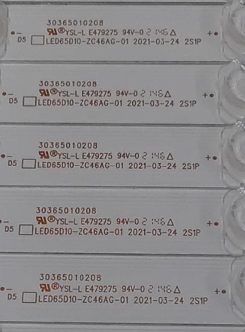 KIT DE LEDS PARA TV ONN ORIGINAL 12 PIEZAS / NUMERO DE PARTE LED65D10-ZC46AG-01 / 30365010208 / E479275 / 65000M71 / 211118BC03 / PANEL JR645R3HA7L / MODELO 100071705 - Imagen 2