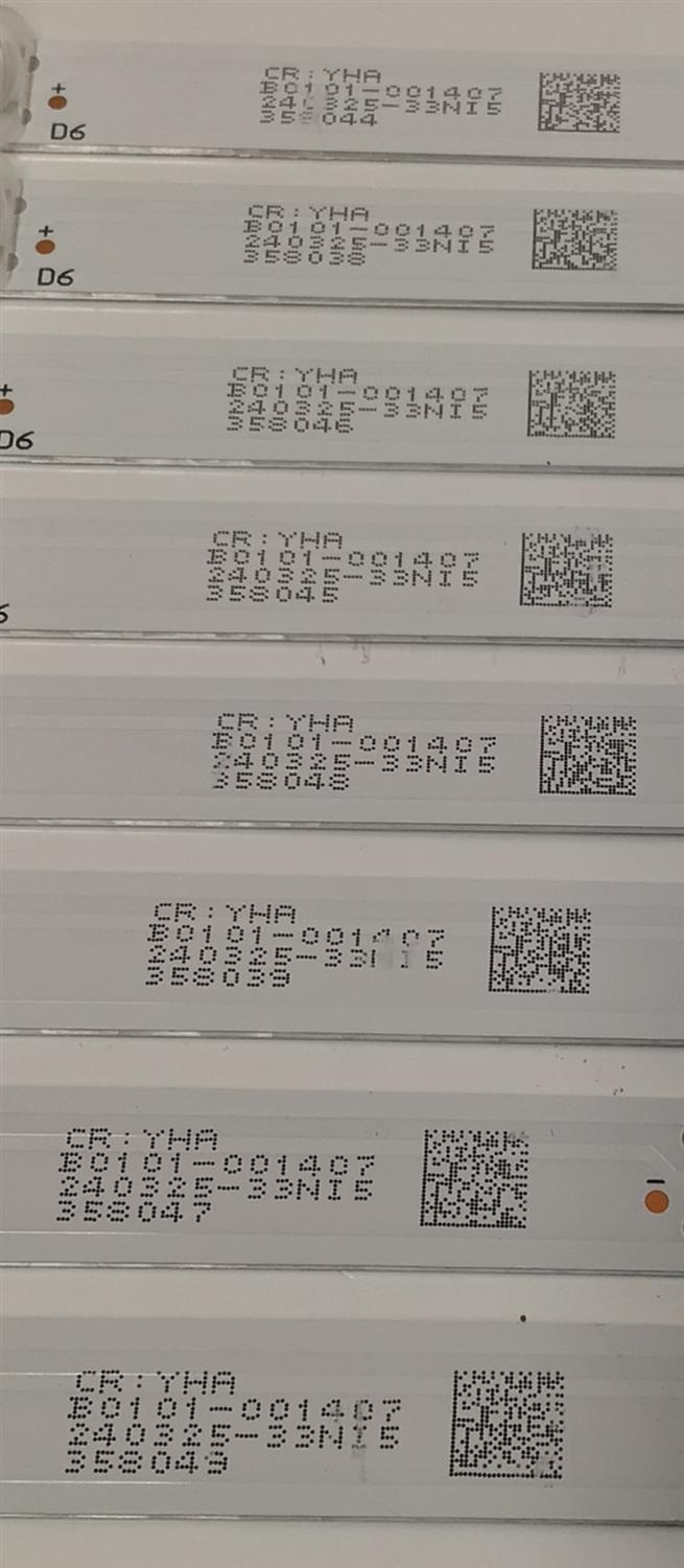 KIT DE LEDS PARA TV TCL ORIGINAL 8 PIEZAS / NUMERO DE PARTE 65TN2L2-ZX3030-8X9YH / 65TN2L2-ZX3030-8X9YH-20231025 0.3 / B0101-001407 / 240325-33N15 / PANEL LVU650NDJL / MODELO 65Q671G - Imagen 3