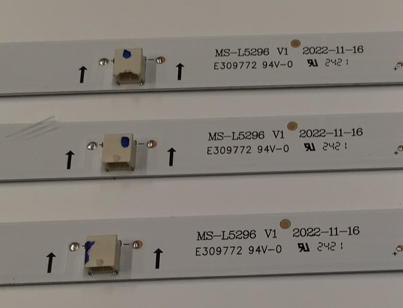 KIT DE LEDS PARA TV ONN ORIGINAL 3 PIEZAS / NUMERO DE PARTE MS-L5296 V1 / LB-C400-G5N-Z7-12-W-N-1B / M224 A4 D J 3C / M470905496 / M470905497 / M470905498 / PANEL C400Y21-G5 / MODELO 100058007 40" / DAW40FR - Imagen 3