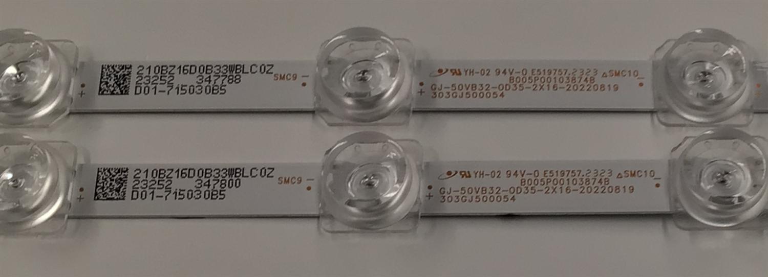 KIT DE LEDS PARA TV VIZIO ORIGINAL 2 PIEZAS / NUMERO DE PARTE 303GJ500054 / GJ-50VB32-0D35-2X16-20220819 / B005P00103874B / 210BZ16D0B33WBLC0Z / 23252 / 347800 / D01-715030B5 / MODELO V505-J09 / V505-J09 LTC6E8VZ /  V505-J01 / V505-J01 LTC6E8VZ - Imagen 2