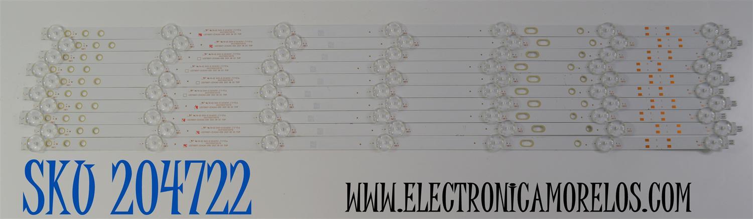 KIT DE LEDS ORIGINAL PARA TV ONN 10 PIEZAS / NUMERO DE PARTE LED70D07-ZC42AG-05D / 30370007207D / 231213BC01 / 70000M23S / PANEL JE695R3HD2L / MODELO 100012588 70"