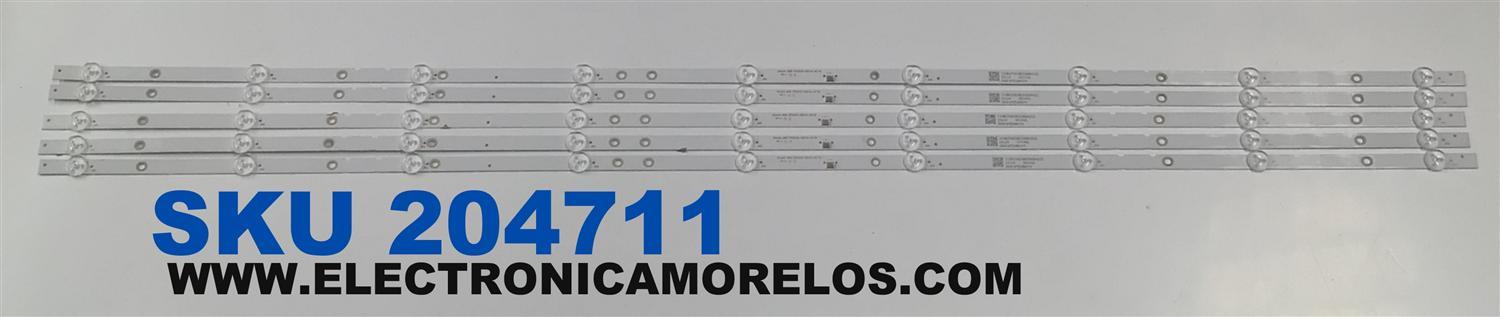 KIT DE LEDS PARA TV ONN ORIGINAL 5 PIEZAS / NUMERO DE PARTE M08-TP55030-0901N-4271B / SHINEON M08-TP55030-0901N-4271B / 210BZ09D0B336M02S / 00WY1PZS8B0YY / 19124 / MODELO ONA55UB19E06 / 0NA55UB19E06