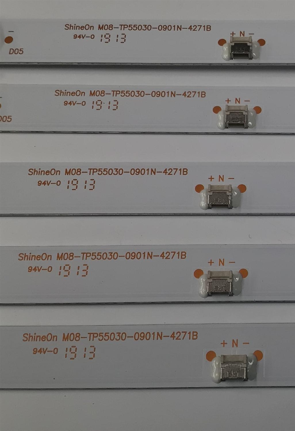 KIT DE LEDS PARA TV ONN ORIGINAL 5 PIEZAS / NUMERO DE PARTE M08-TP55030-0901N-4271B / SHINEON M08-TP55030-0901N-4271B / 210BZ09D0B336M02S / 00WY1PZS8B0YY / 19124 / MODELO ONA55UB19E06 / 0NA55UB19E06 - Imagen 3
