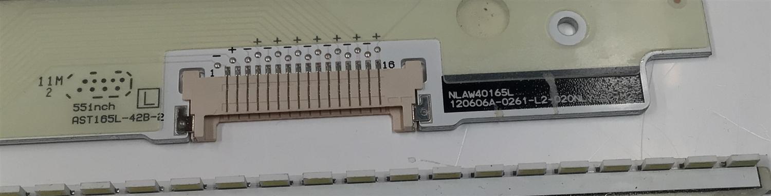 KIT DE LEDS PARA TV ORIGINAL 2 PIEZAS / NUMERO DE PARTE NLAW4016 / NLAW4016L / NLAW4016R / 120606A-0261-L2-020NLY-SC-M2 / 120606A-0051-R1-020NLY-SC-M2 / AST165R-42B-1 / AST165L-42B-2 / 55INCH / PANEL VVX55F130A00 / MODELO TC-L55WT50 - Imagen 3