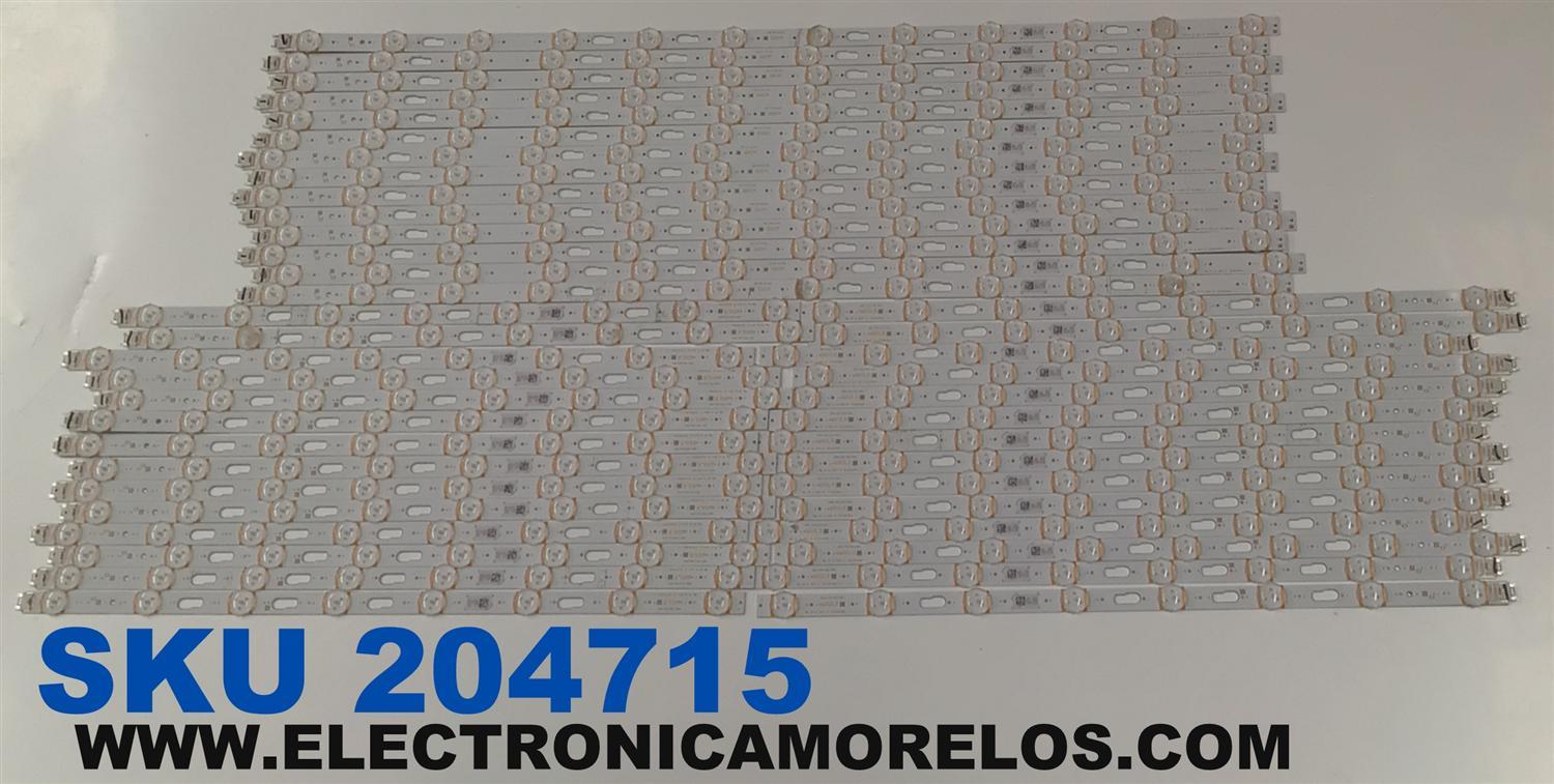 KIT DE LEDS PARA TV SAMSUNG ORIGINAL 42 PIEZAS / NUMERO DE PARTE BN96-56361A / BN96-56362A / Q80C-75LR-8EA-R00 / Q80LR / Q80C-75M-12EA-R00 / Q80M / 56361A / 56362A / QHB2 / 75C / 75N / D73EE / MODELO QN75Q80CAFXZA / QN75Q80CDFXZA