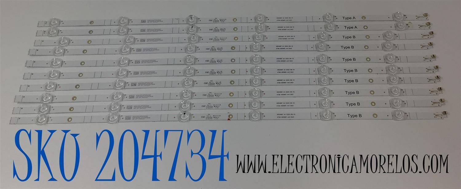 KIT DE LEDS PARA TV SHARP ORIGINAL 10 PIEZAS / NUMERO DE PARTE 4708-K65WDF / 4708-K65WDF-A4113N31 / 4708-K65WDF-A4113N21 / K650WDF A4 / 471R1P79 /YD-220226-3210B833 / 116X10-650F4011 / MH-H-11-10 / PANEL K650WDF / DISPLAY JR645R3HA3L / MODELO 4T-C65DL7UR
