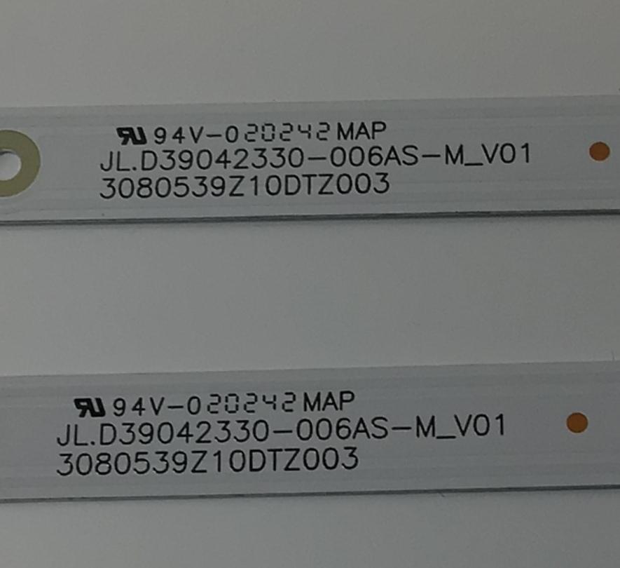 KIT DE LEDS PARA TV SANSUI ORIGINAL / INCOMPLETO SOLO 2 PIEZAS / NUMERO DE PARTE JL.D39042330-006AS-M / JL.D39042330-006AS-M_V01 / 3080539Z10DTZ003 / DISPLAY V400HJ6-PE1 REV.C3 / PANEL CX400DLEDM / MODELO S40P28FN  / KIT CONSTA ORIGINALMENTE DE 3 PIEZAS - Imagen 2
