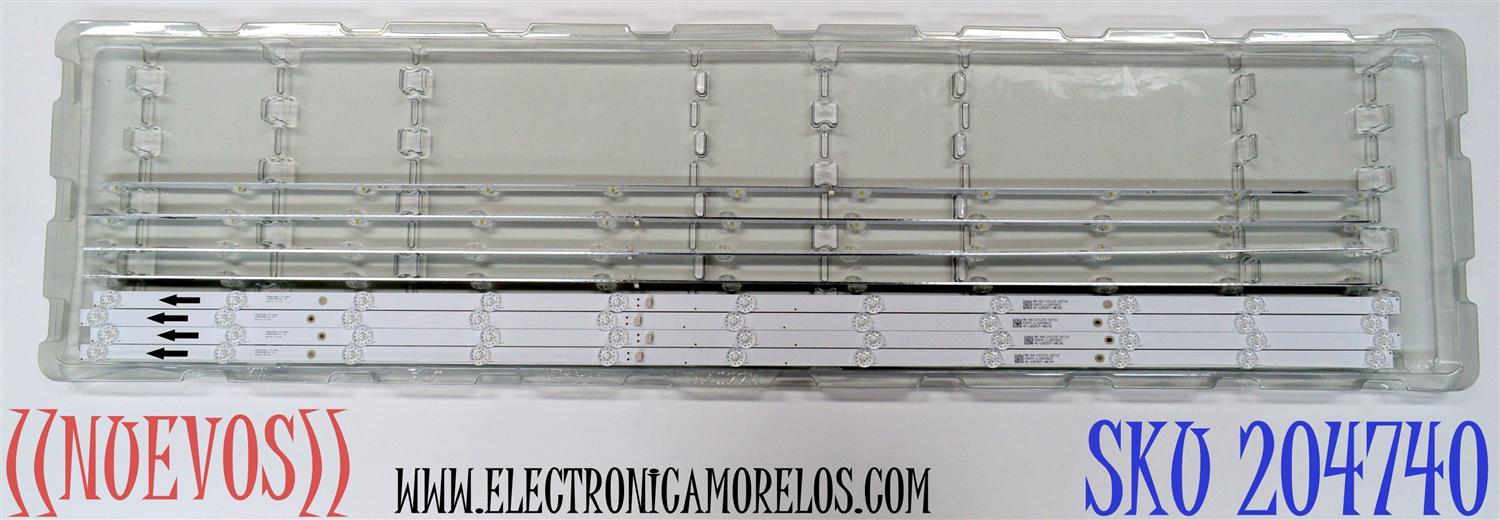 KIT DE LEDS ORIGINAL NUEVOS PARA TV XIAOMI 4 PIEZAS / NUMERO DE PARTE 55HR332M11A1 V0 / 55D6100M / 4C-LB550T-HR24C / 55D6100M 11*4 / 55HR332M11A1 / LJ2A10R2C / 231225 / MODELO L55M8-A2LA