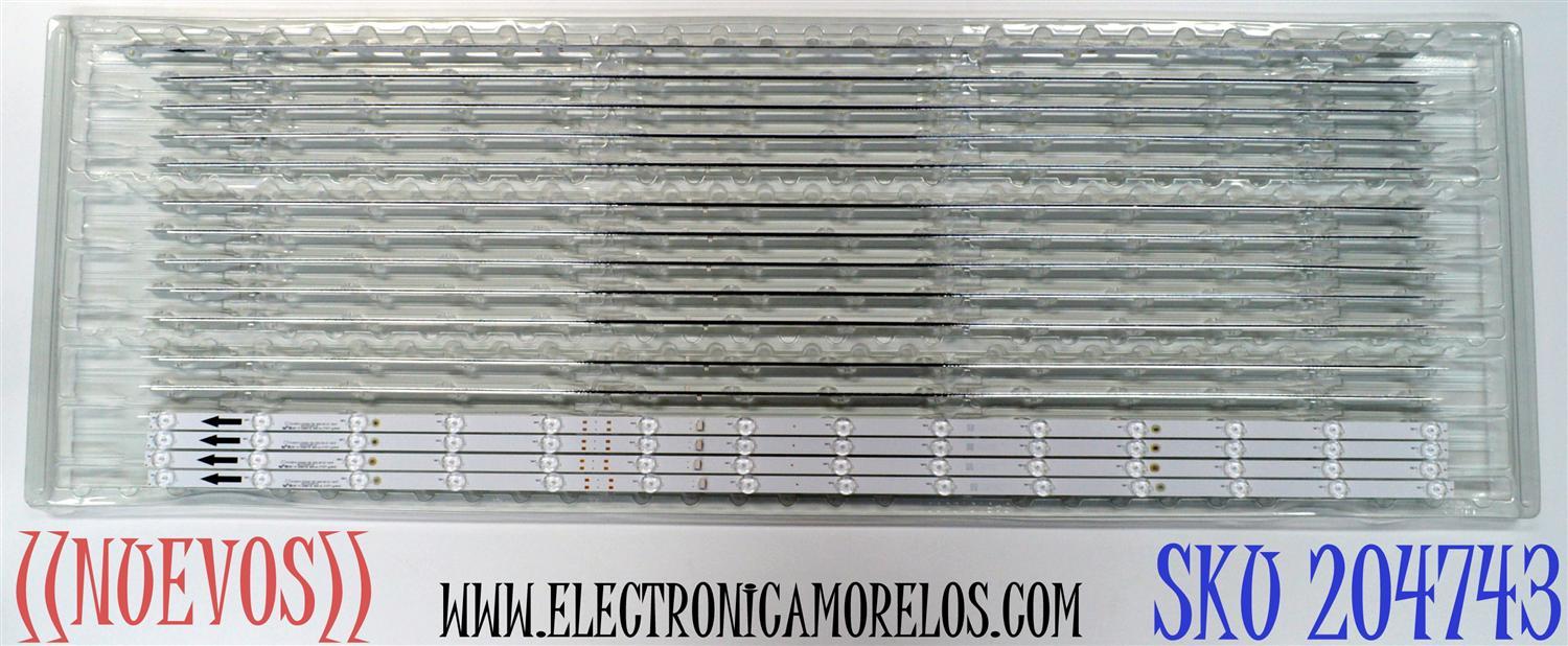 KIT DE LEDS ORIGINAL NUEVOS PARA TV PHILIPS 4 PIEZAS / NUMERO DE PARTE TCL55D14-ZC42AG-10D / 303TC550071D / 4L-ZX055T-ZC018C / TC550MA7 / 2300022690 / E469119 / MODELO 55PUL7973 / 55PUL7973/F6 / 55CF630