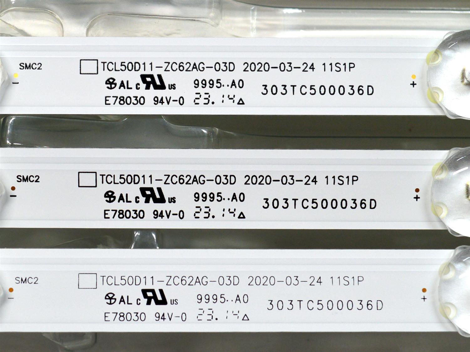 KIT DE LEDS ORIGINAL NUEVOS PARA TV LG 3 PIEZAS / NUMERO DE PARTE TCL50D11-ZC62AG-03D / 303TC500036D / 4C-LB500T-ZC8C / TC500M26 / 231128BC07 / 2300022353 / E469119 / PANEL LVU500CGDX E0001 / MODELO 50UP7000PUA / 50UP7000PUA.CUSYLH - Imagen 4