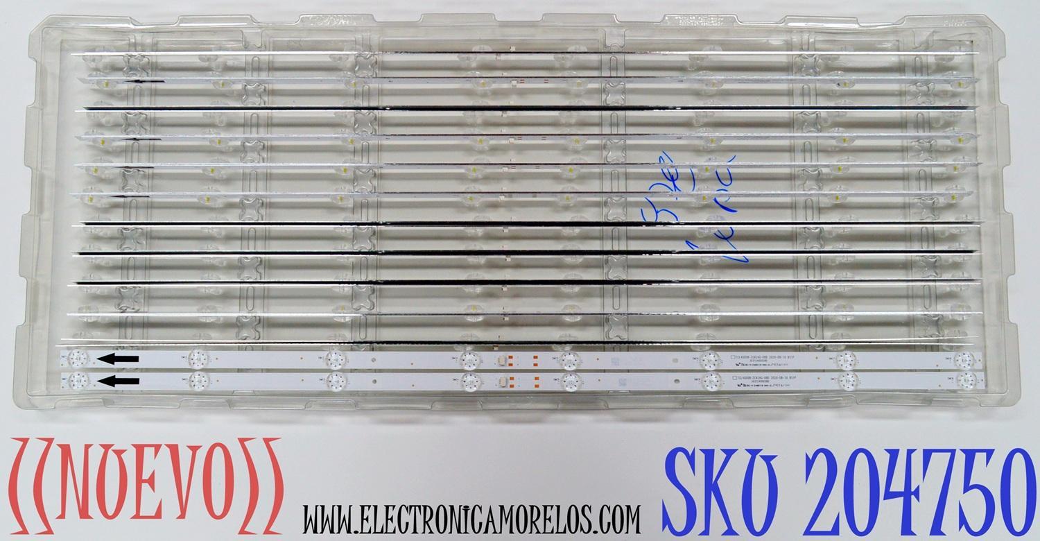 KIT DE LEDS ORIGINAL NUEVOS PARA TV HKPRO 2 PIEZAS / NUMERO DE PARTE TCL40D08-ZC62AG-08D / 303TC400038D / 4C-LB400T-ZC2C / TC400M05 / PANEL LVF400CMDX / DISPLAY V400HJ9-PE1 REV.C4 / MODELOS HKP40SM11 / ATV-40HDR