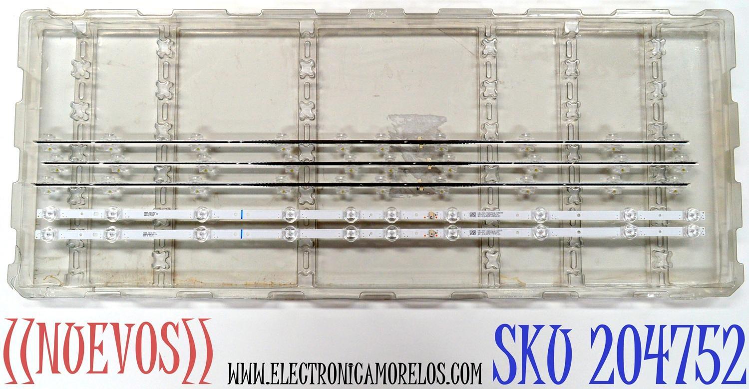 KIT DE LEDS ORIGINAL NUEVOS PARA TV TCL 2 PIEZAS / NUMERO DE PARTE 40HR330M10A0 V4 / 4C-LB4010-HR05JC / 40HR330M10A0 / 40D6 10*2 / 4C-LB4010-HR05J / 40D6 / PANEL LVF395NDEL / MODELOS 40S334 / 40S325 / 40S325MABA / 40S325TAAA / 40S325TABA / 40FE5606