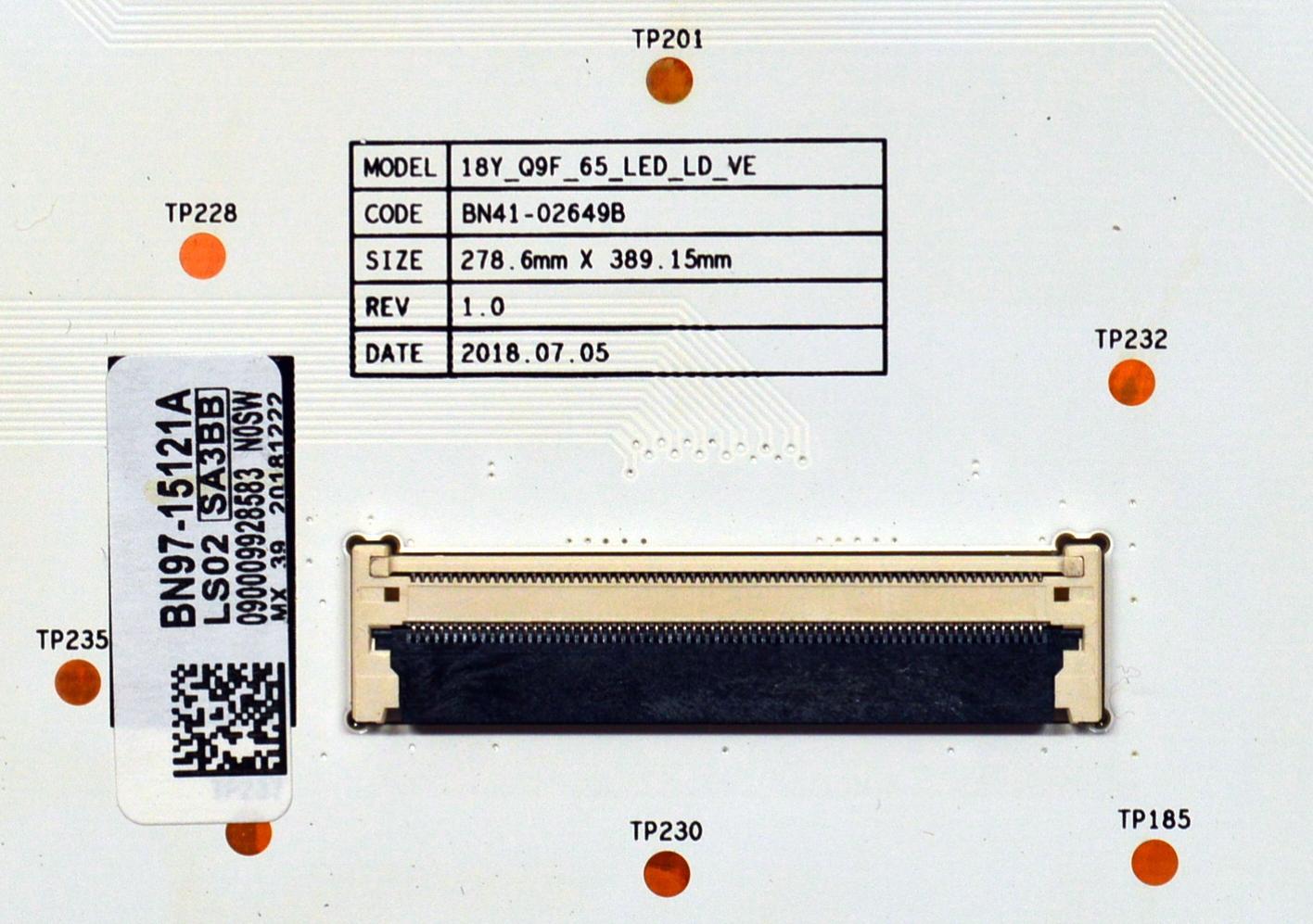 KIT DE LEDS ORIGINAL PARA TV SAMSUNG 10 PIEZAS / NUMERO DE PARTE BN97-15121A / BN41-02649B / 18Y_Q9F_65_LED_LD_VE / BN9715121A /  PANEL CY-TN065FLLV6H / MODELO QN65Q9FNAFXZA / QN65Q9FNAFXZA AC07 - Imagen 3