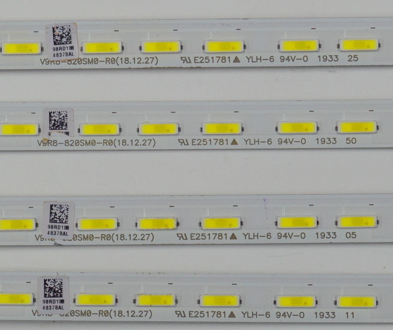 KIT DE LEDS ORIGINAL PARA TV SAMSUNG 4 PIEZAS / NUMERO DE PARTE BN96-48378A / V9R8-820SM0-R0 / 48378A / V9R8-820SM0-R0(18.12.27) / MODELO UN82RU800DFXZA / UN82RU8000FXZC / UN82RU8000FXZA FA01 / UN82RU9000FXZA / LH82QEREBGCXZA / LH82QEREBGCXGO - Imagen 3