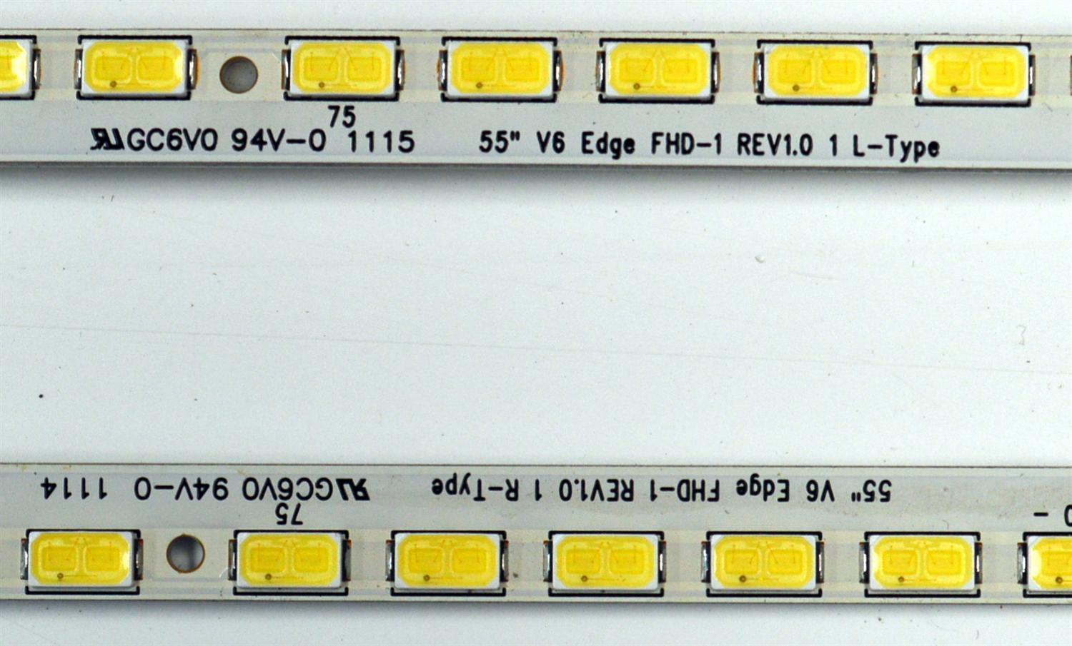KIT DE LEDS ORIGINAL PARA TV LG 2 PIEZAS / NUMERO DE PARTE 55" V6 EDGE FHD-1 / 55" V6 EDGE FHD-1 REV1.0 1 R-TYPE / 55" V6 EDGE FHD-1 REV1.0 1 L-TYPE / MODELO 55LW5300-UC.AUSYLUR / 55LW5700-UE / 55LW5600-UA / M3D550SR - Imagen 3