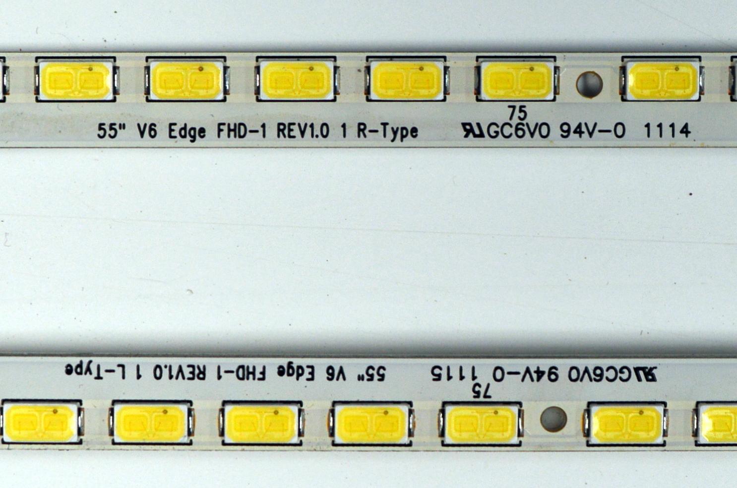 KIT DE LEDS ORIGINAL PARA TV LG 2 PIEZAS / NUMERO DE PARTE 55" V6 EDGE FHD-1 / 55" V6 EDGE FHD-1 REV1.0 1 R-TYPE / 55" V6 EDGE FHD-1 REV1.0 1 L-TYPE / MODELO 55LW5300-UC.AUSYLUR / 55LW5700-UE / 55LW5600-UA / M3D550SR - Imagen 4