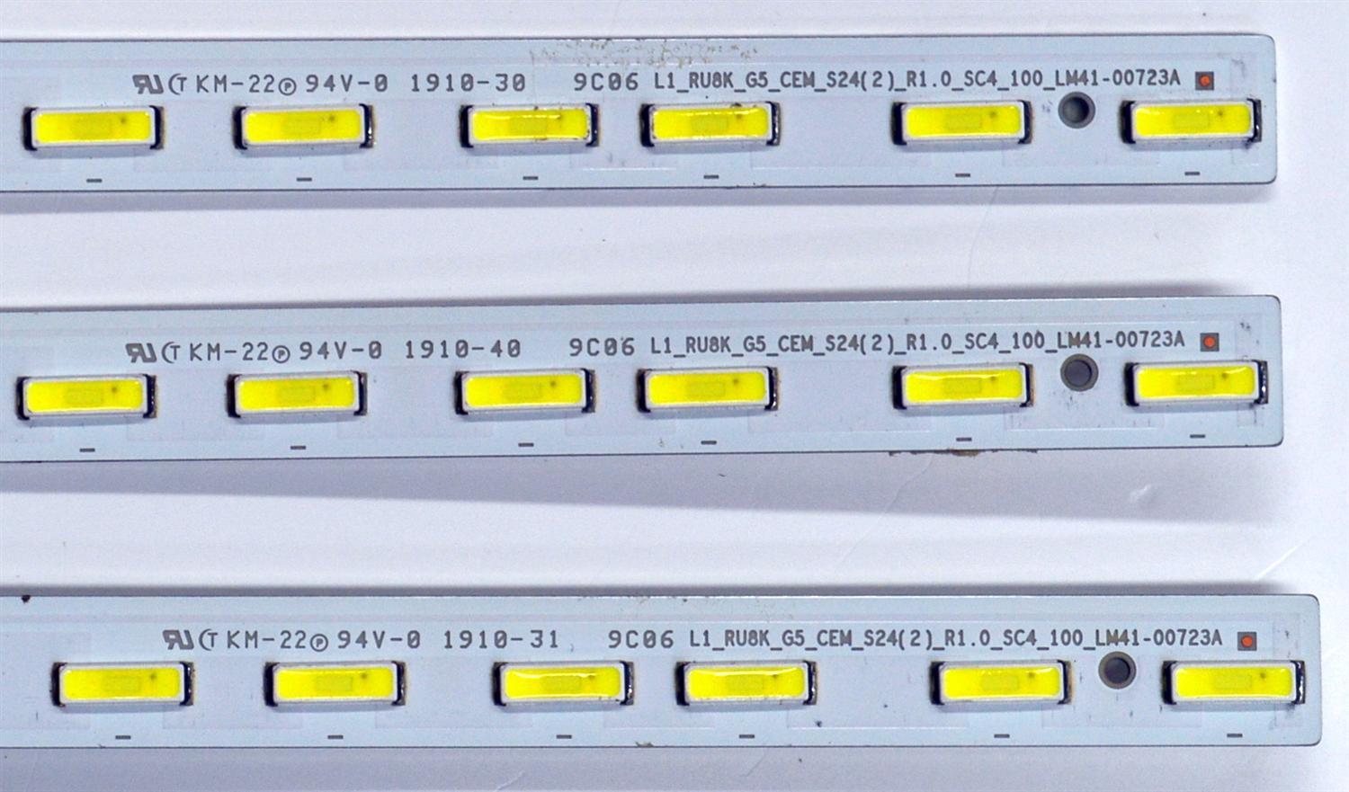 KIT DE LEDS ORIGINAL PARA TV SAMSUNG 3 PIEZAS / NUMERO DE PARTE BN96-48379A / L1_RU8K_G5_CEM_S24(2)_R1.0_SC4_100_LM41-00723A/LM41-00774A / 48379A / MODELO LH75QBR / LH75QBR / LH75QMRA / LH75QMR / LH75WMAWL / UN75RU800 / UN75RU8000 / UN75RU9000 - Imagen 3