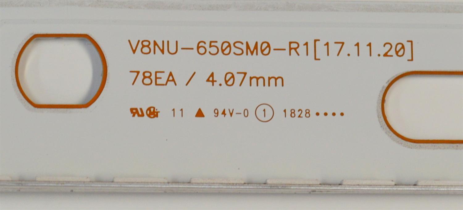 KIT DE LEDS ORIGINAL PARA TV SAMSUNG 2 PIEZAS / NUMERO DE PARTE BN96-45623A / V8NU-650SM0-R1 / 45623A / MODELO UE65NU8079TXZG / UE65NU8075TXXC / UE65NU8072TXXH / UE65NU8042TXXH / UE65NU8040TXZG / UE65NU8040LXXN / UE65NU8000UXCE / UE65NU8000TXZT - Imagen 4