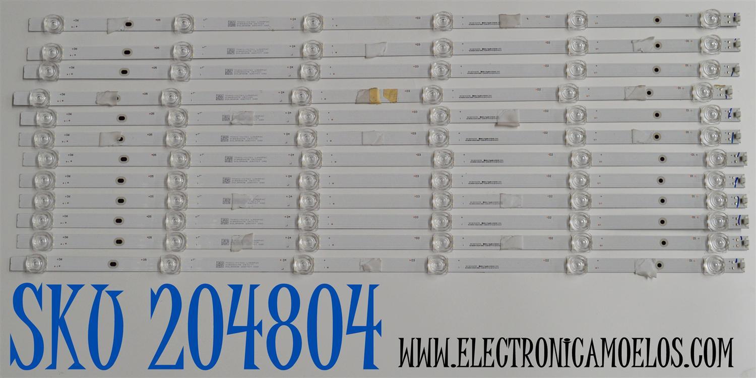 KIT DE LEDS ORIGINAL PARA TV SONY 12 PIEZAS / NUMERO DE PARTE 261501016755 / 40-65SN-OD24-SMC-12X6-631X12-221213-2.3 / 70401-01721 / LS65PAC / SVB650AT5 / S0L3N30B / 230707 04D / PANEL BOEI650WQ1 / DISPLAY HV650QUB-F9L / MODELO KD-65X77CL / XR-65X90CL