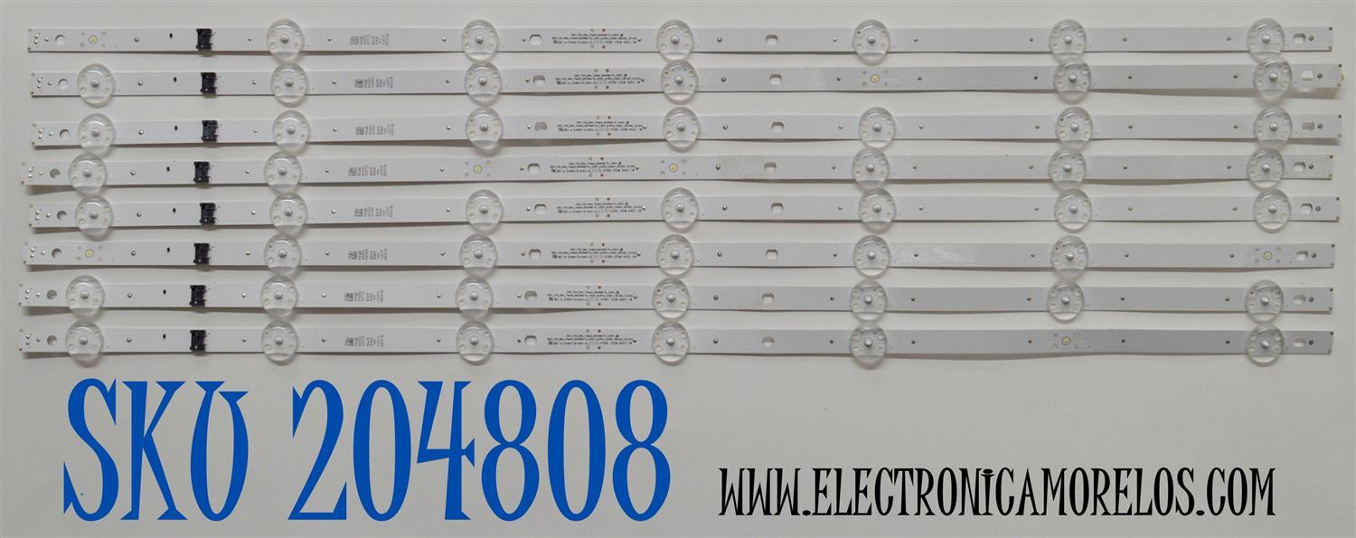 KIT DE LEDS ORIGINAL PARA TV LG 8 PIEZAS / NUMERO DE PARTE EAV65062401 / SSC_Y23_SLIM_TRIDENT_65UR80 75_CSOT_S / SSC_Y23_SLIM_TRIDENT_65UR80 75_CSOT_(0.6PI)_CASE1_REV00_221010 / PANEL NC650TQG-VCKHA / DISPLAY ST6451D06-2 VER.2.1 / MODELO 65UR8000AUA