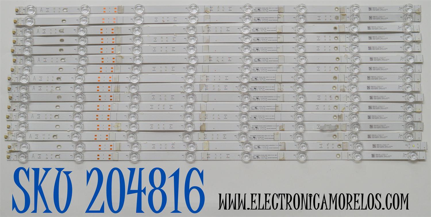 KIT DE LEDS ORIGINAL PARA TV VIZIO 16 PIEZAS / NUMERO DE PARTE HFSX75D08A / HFSX75D08B / HFSX75D08A-ZC42AG-26CD / HFSX75D08B-ZC42AG-26CD / 303HX750050CD / 303HX750049CD / 2300022985 / 240619BB04 / PANEL BOEI750WQ1 / DISPLAY HV750QUB-F92 / MODELO M75Q6X-L4