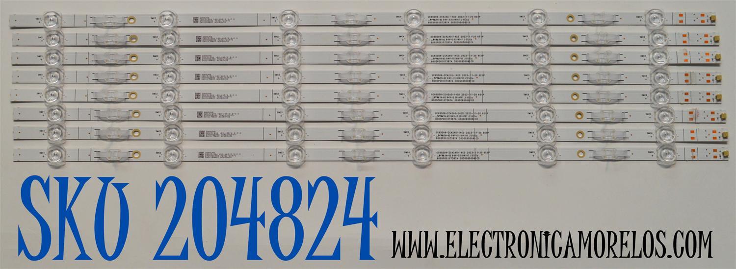KIT DE LEDS ORIGINAL PARA TV LG 8 PIEZAS / NUMERO DE PARTE 303GC650061CD / GC65D06-ZC42AG-14CD / B005P00107387A / 2300022480 / 70401-01871 / 240116AB03 / GC650M32 / PANEL BOE650WQ1BF7D / DISPLAY HV650QUB-F7D / MODELO 65UT7570PUB / 65UT7570PUB.CUSFBH