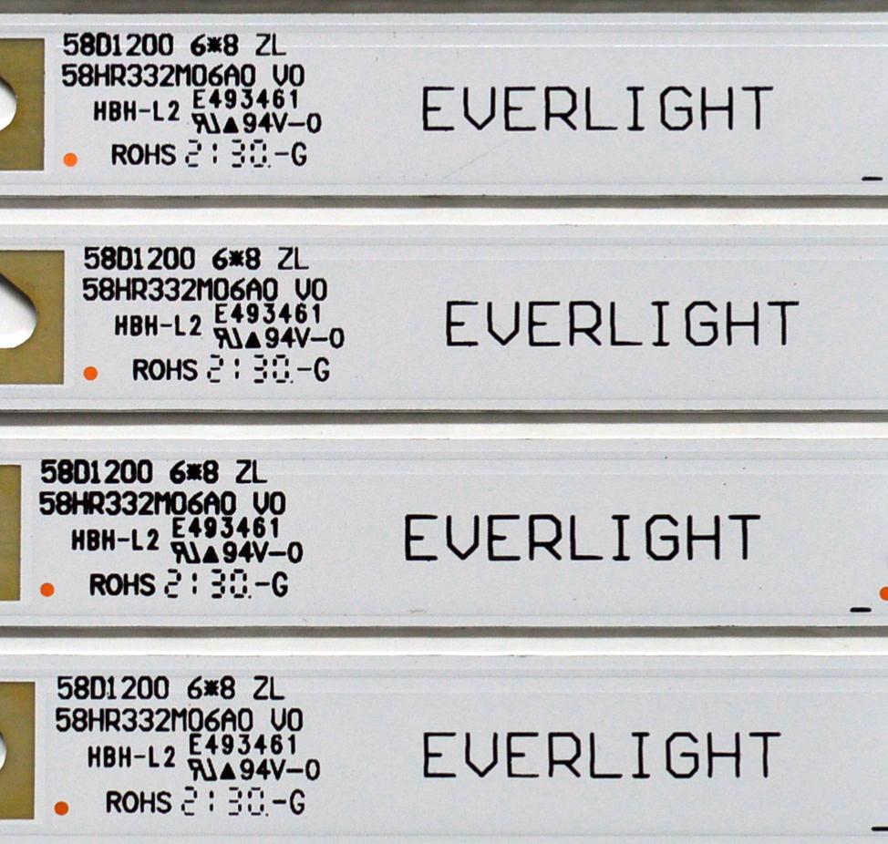 KIT DE LEDS ORIGINAL PARA TV KALLEY 8 PIEZAS / NUMERO DE PARTE 58HR332M06A0 / 58HR332M06A0 V0 / 58D1200 / HR/10/210908 / 01X9C/LL2RC3R3D / 4C-LB580T-HR2 / PANEL LVU580PADX E0034 / DISPLAY CC580PV7D VER.01 / MODELO K-ATV58UHD - Imagen 3