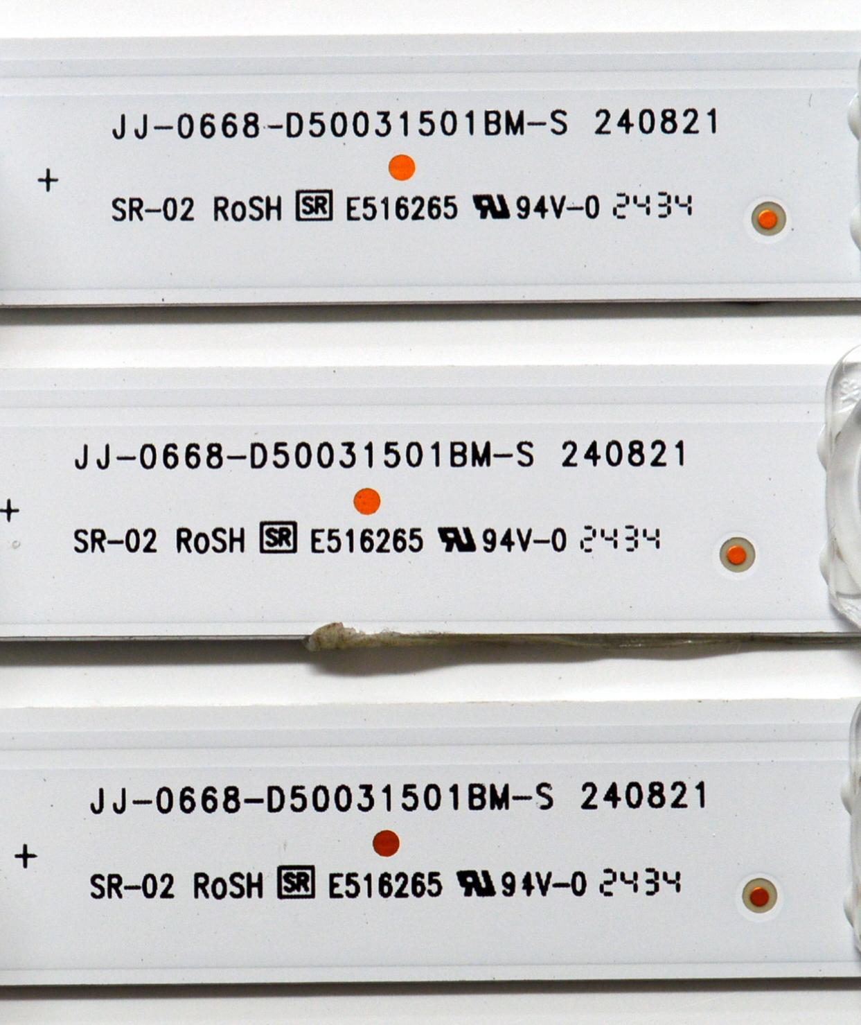 KIT DE LEDS ORIGINAL PARA TV SCEPTRE 3 PIEZAS / NUMERO DE PARTE JJ-0668-D50031501BM-S / 1.17.01.0000305-000 / M215A4W50J1 / 240903JA1 / PANEL MDHF500QUB-F20 / DISPLAY HF500QUB-F20 / MODELO U515CV-UMRD - Imagen 3