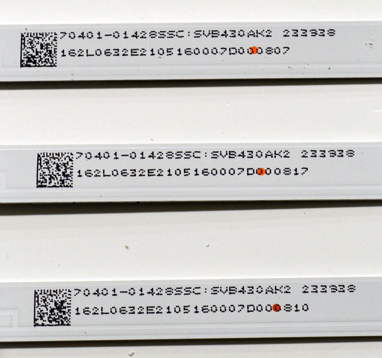 KIT DE LEDS ORIGINAL PARA TV SCEPTRE 3 PIEZAS / NUMERO DE PARTE F43JL6P3030030805Q / CRH-F43JL6P3030030805Q-REV1.0 / 70401-01428SSC / SVB430AK2 / 233928 / 162L0632E2105160007D / PANEL BOEA430WU1 / DISPLAY CC430LV1D / MODELO X437BV-FSRD / X437BV-FSRB - Imagen 2