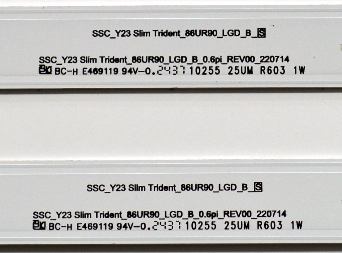 KIT DE LEDS ORIGINAL PARA TV LG 22 PIEZAS / NUMERO DE PARTE EAV65088101 / EAV65088201 / SSC_Y23 SLIM TRIDENT_86UR90_LGD_A_S / SSC_Y23 SLIM TRIDENT_86UR90_LGD_B_0.6PI_REV00_220714 / PANEL NC860TQE-AAMH1 / DISPLAY LC860DQQ / MODELO 86UT7550AUA.BUSYLKR - Imagen 8