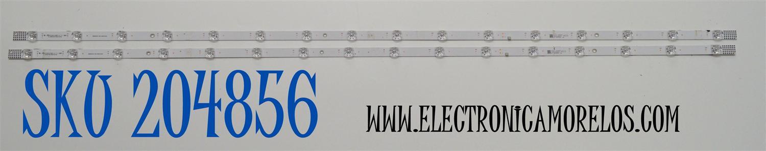 KIT DE LEDS ORIGINAL PARA TV HISENSE  2 PIEZAS / NUMERO DE PARTE JL.D580G1330-003AS-M / JL.D580G1330-003AS-M_V02 / HD580H1U91-T0L1 / 2023121201 / 2023121201 / 1400348500 / 2204 230631 / PANEL HD580H1U91-T0L1/ROH / DISPLAY CV580U4-L01 / MODELO 58R6E5 / 58A6NV