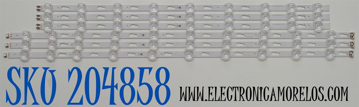 KIT DE LEDS ORIGINAL PARA TV SAMSUNG 6 PIEZAS / NUMERO DE PARTE BN96-58291A / BN96-58289A / V4D7-650SMA-R0 / V4D7-650SMB-R0 / 58291A / 58289A / PANEL CY-BD065HGHV2H / DISPLAY ST6451D06-1 V2.1 / MODELO UN65DU7200DXZA / UN65DU7200DXZA CC03