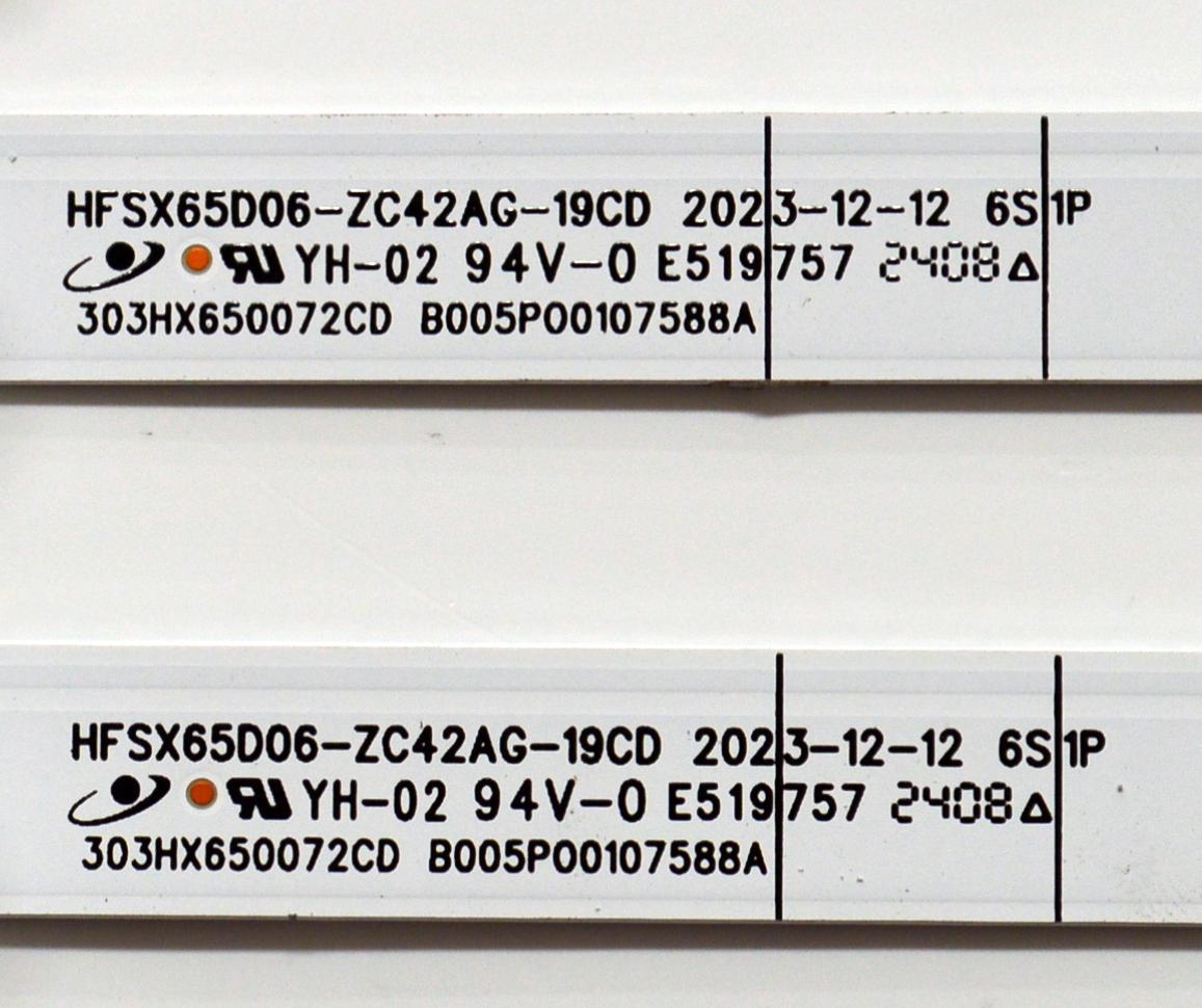 KIT DE LEDS ORIGINAL PARA TV VIZIO 6 PIEZAS / NUMERO DE PARTE 303HX650072CD / HFSX65D06-ZC42AG-19CD / B005P00107588A / 2300022684 / 70401-01866 / 240407AB04 / GC650M31 / PANEL BOEI650WQ1 / DISPLAY HV650QUB-F72 REV.1.0 / MODELO V4K65C-0804 LBSFU7LA - Imagen 3