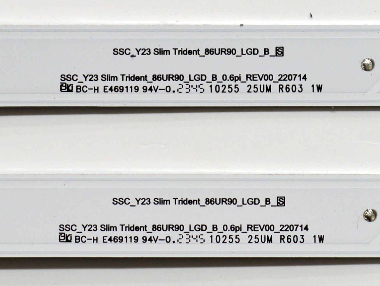 KIT DE LEDS ORIGINAL PARA TV LG 22 PIEZAS / NUMERO DE PARTE EAV65059401 / EAV65059501 / SSC_Y23 SLIM TRIDENT_86UR90_LGD_A_S / SSC_Y23 SLIM TRIDENT_86UR90_LGD_B_S / PANEL NC860TQF-AAMHA / DISPLAY LC860DQR (SR)(A1) /MODELO 86UR8000AUA.BUSWLKR - Imagen 2