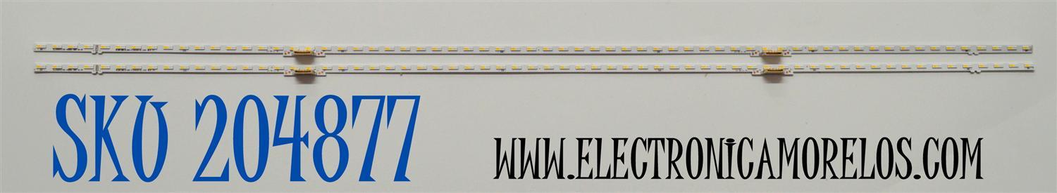 KIT DE LEDS ORIGINAL PARA TV SAMSUNG 2 PIEZAS / NUMERO DE PARTE JL.E650Y2720 / JL.E650Y2720-408BS-R8P-M-HF / HBH HBH-M1 94V-0 / E49346 HZ 2302 MLQ / MODELOS HG65Q60B / QE65Q67B / QN65Q60A / KQ65QB60A / QA65Q60B / QN65Q60C 