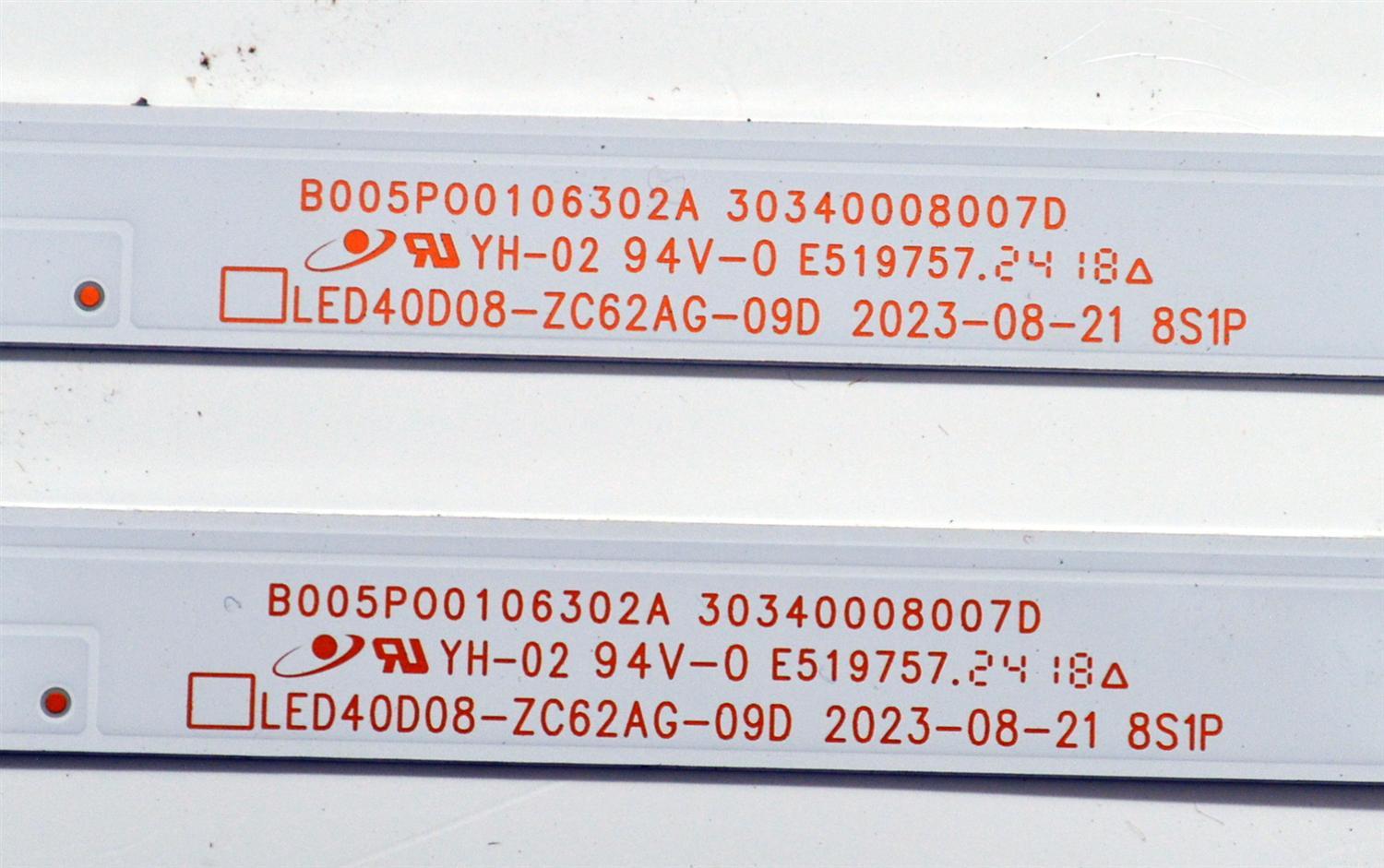 KIT DE LEDS ORIGINAL PARA TV VIZIO 2 PIEZAS / NUMERO DE PARTE 30340008007D / LED40D08-ZC62AG-09D / B005P00106302A / 240613BF03 / 40000M60 / DISPLAY V400HJ9-PE1 REV.C4 / MODELO VFD40M-0810 / VFD40M-0810 LMC1T9JA - Imagen 4