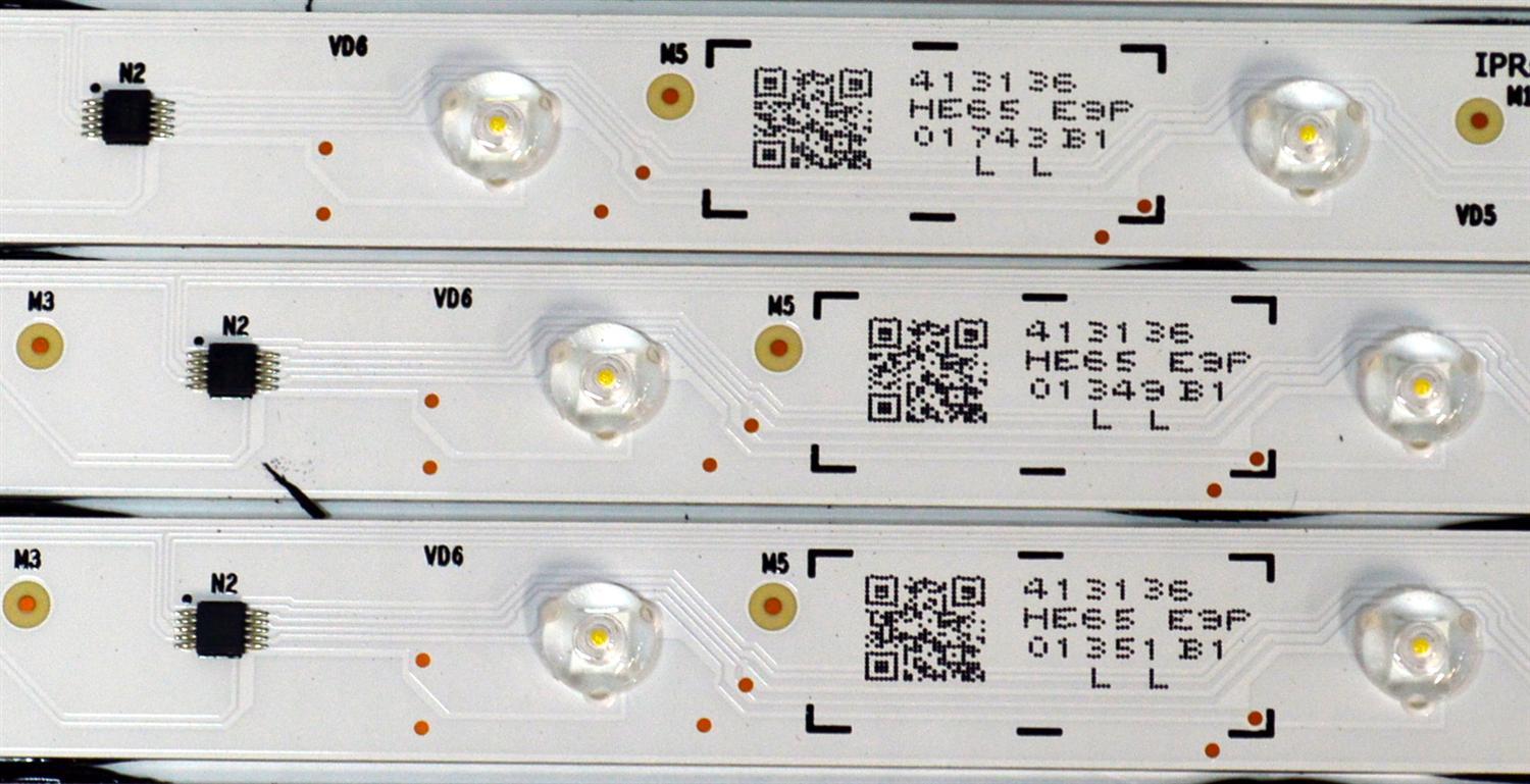 KIT DE LEDS ORIGINAL PARA TV HISENSE 24 PIEZAS / NUMERO DE PARTE LB650A2.0 / HD650H3U51-TZLZ / 2024050901 / LB650A2.0 / RSAG7.820.51169/ROH VER.A / 413136 / HE65 E9P / PANEL HD650H3U51-T0LZ / DISPLAY T650QVN07.H / MODELO 65U75N - Imagen 4