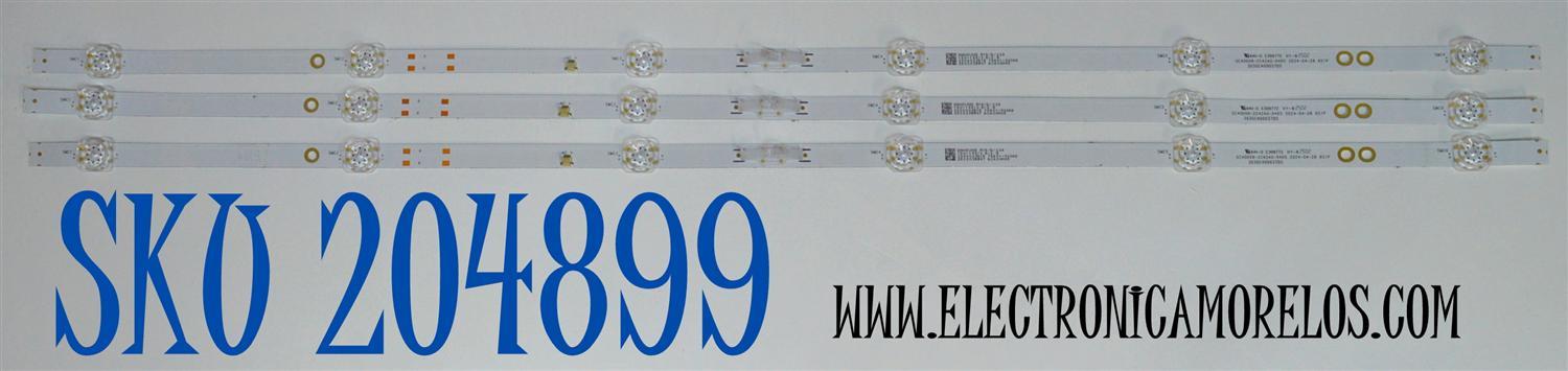 KIT DE LEDS ORIGINAL PARA TV VIZIO 3 PIEZAS / NUMERO DE PARTE 303GC400037DS / GC40D06-ZC42AG-04DS / 2300023619 / 70401-02048 / 250303BB07 / GC400M05 / PANEL BOEI400WU1 / DISPLAY HV400FHB-F11 REV.1.0 / MODELO VFD40M-0804 / VFD40M-0804 LBVFW4GB