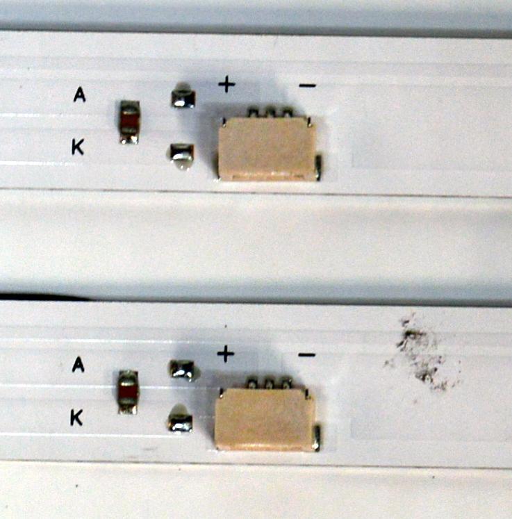 KIT DE LEDS ORIGINAL PARA TV TCL 4 PIEZAS / NUMERO DE PARTE 55HR330M07B5 V1 / 55HR332M12AH V0 / 55LJ / LL2AB09U1C / B0101-001545 / B0101-001544 / PANEL LVU550NDJL / DISPLAY ST5461D18-2 V2.1 / MODELO 55S571G / 55S551G - Imagen 4