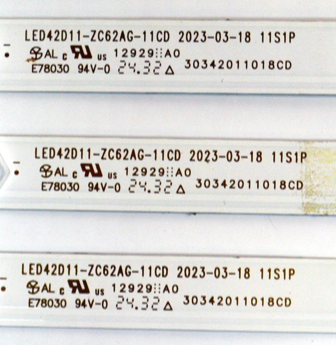 KIT DE LEDS ORIGINAL PARA TV  ROKU SELECT SERIES 3 PIEZAS / NUMERO DE PARTE 30342011018CD / LED42D11-ZC62AG-11CD / 240808AB06 / 42000M64S / DISPLAY V430DJ1-Q01 REV.D2 / MODELO 43R4AX / 43R4A4 - Imagen 2