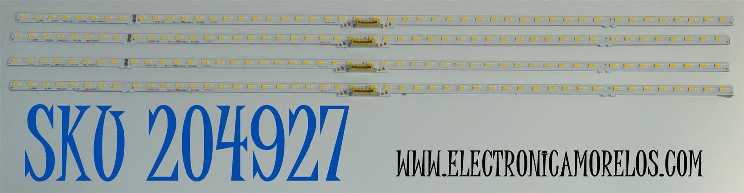 KIT DE LEDS ORIGINAL PARA TV SAMSUNG 4 PIEZAS / NUMERO DE PARTE LM41-01054A / L1_Q60A G5_DFM S48(1)_R1.1 V1B_100 / LM41-01054 / C  / PANEL CY-QC075FGHV7H / DISPLAY ST7461D04-1 V2.1 / MODELO QN75Q70CDFXZA / QN75Q70CDFXZA CD05