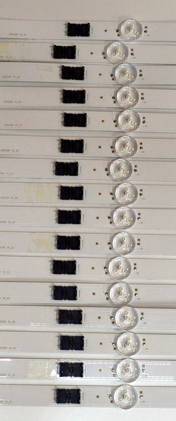 KIT DE LEDS ORIGINAL PARA TV SONY 16 PIEZAS / NUMERO DE PARTE LB8500R / LB8500R V0_02 / 8500R00002 / PANEL YLEM085CCU11 / DISPLAY T850QVN04.9 / MODELO K-85S30C / K85S30C - Imagen 4