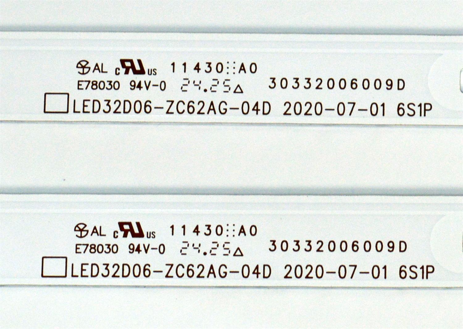 KIT DE LEDS ORIGINAL PARA TV VIZIO 2 PIEZAS / NUMERO DE PARTE 30332006009D / LED32D06-ZC62AG-04D / 240710BB08 / 32000M23 / DISPLAY V320BJ9-Q01 REV.C1 / MODELO VHD32M-0810 / VHD32M-0810 LMC1U1LA - Imagen 2