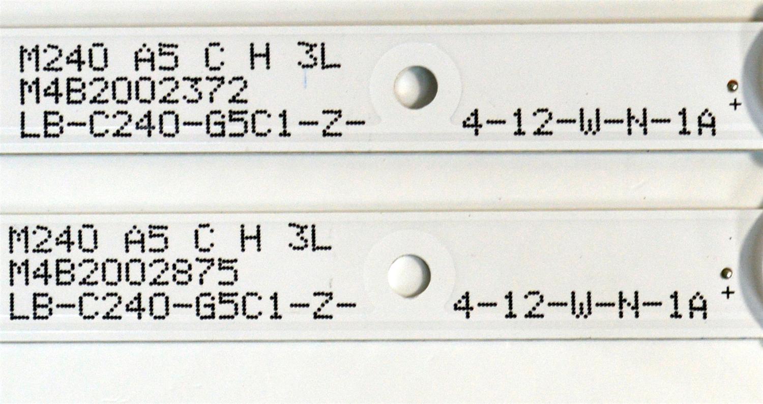 KIT DE LEDS ORIGINAL PARA TV ONN 2 PIEZAS / NUMERO DE PARTE MS-L6491 / MS-L6491 V1 / LB-C240-G5C1-Z-4-12-W-N-1A / M240 A5 C H 3L / PANEL C240Y24-G5 / DISPLAY PT236AT05-1 VER.1.0 / MODELO 100012590 24" - Imagen 4